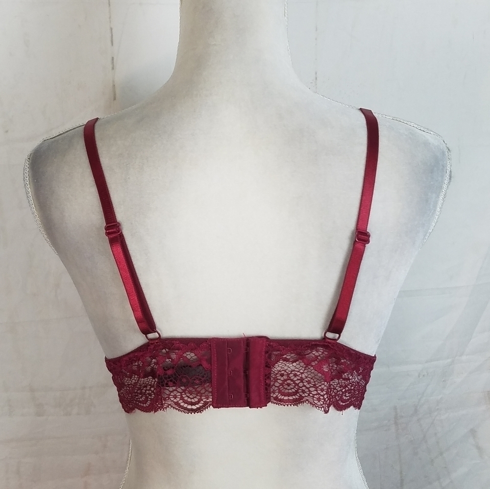 Raychic burgundy lace  bralette  bra - Picture 3 of 11